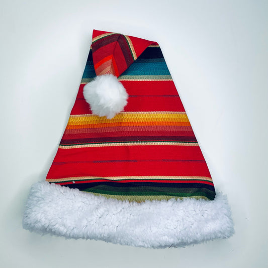 Serape Santa Hat, Red, Adult