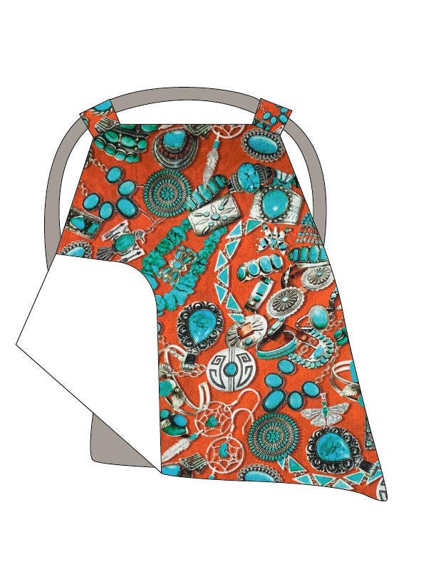 Turquoise Jewelry Canopy Baby Blanket