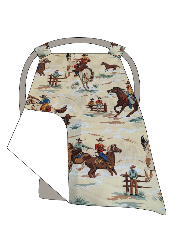 Wild West Cream Canopy Baby Blanket