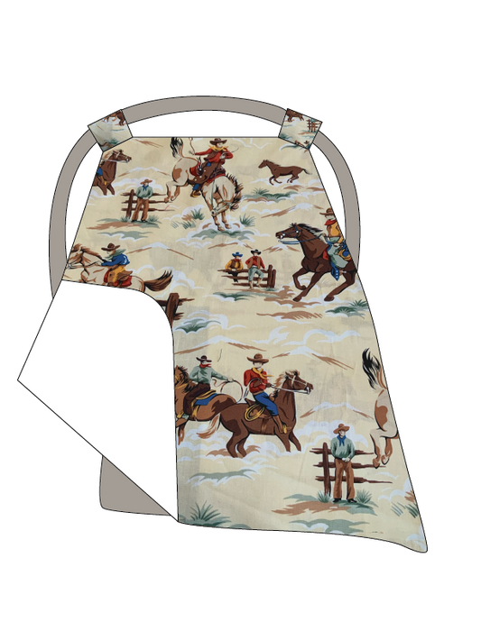 Wild West Cream Canopy Baby Blanket