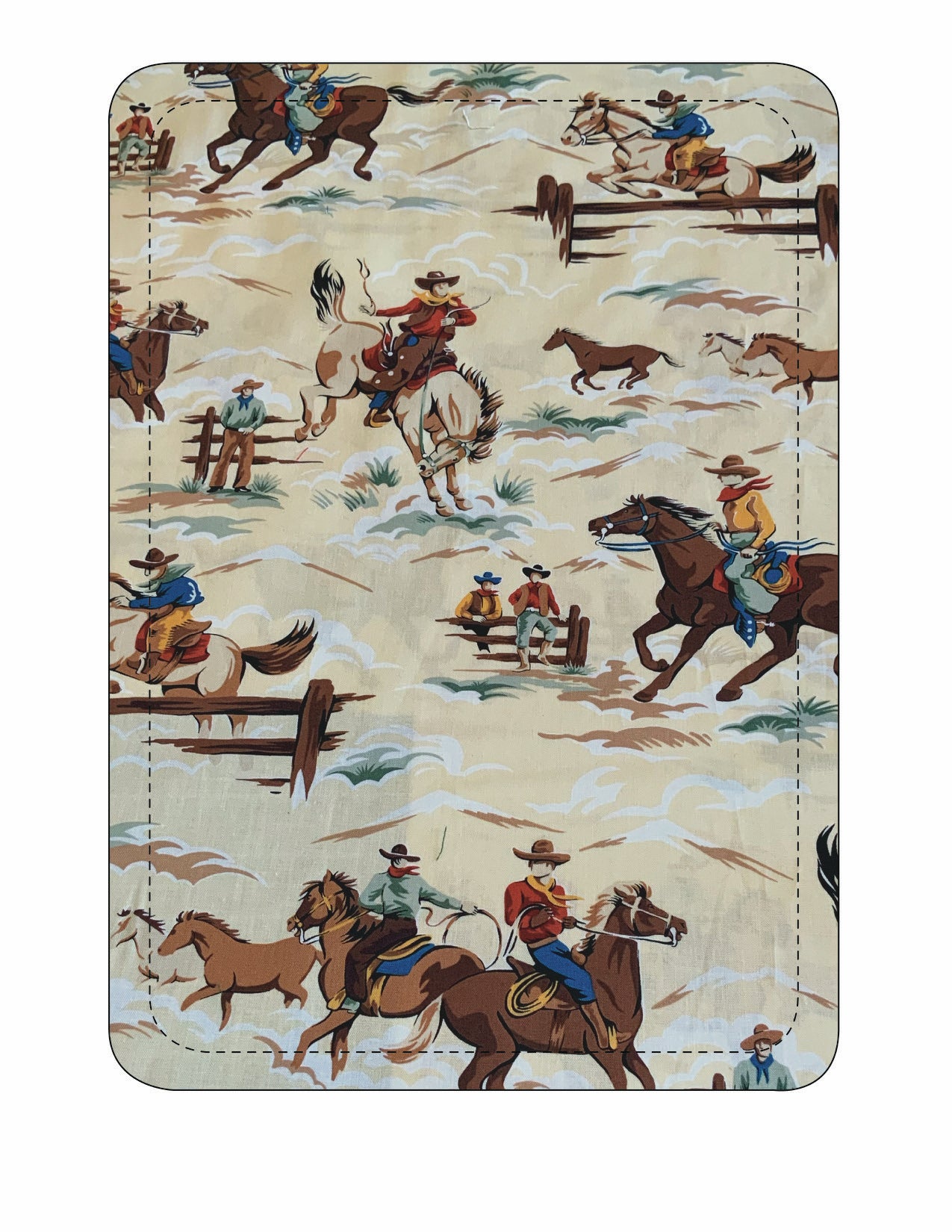 Wild West Cream Baby Blanket