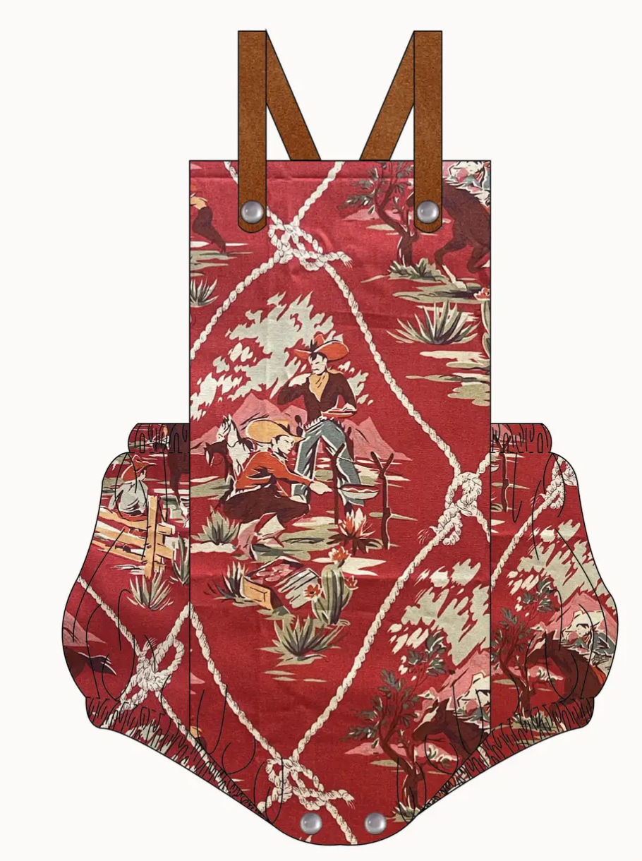 Roping Cowboy Baby Romper