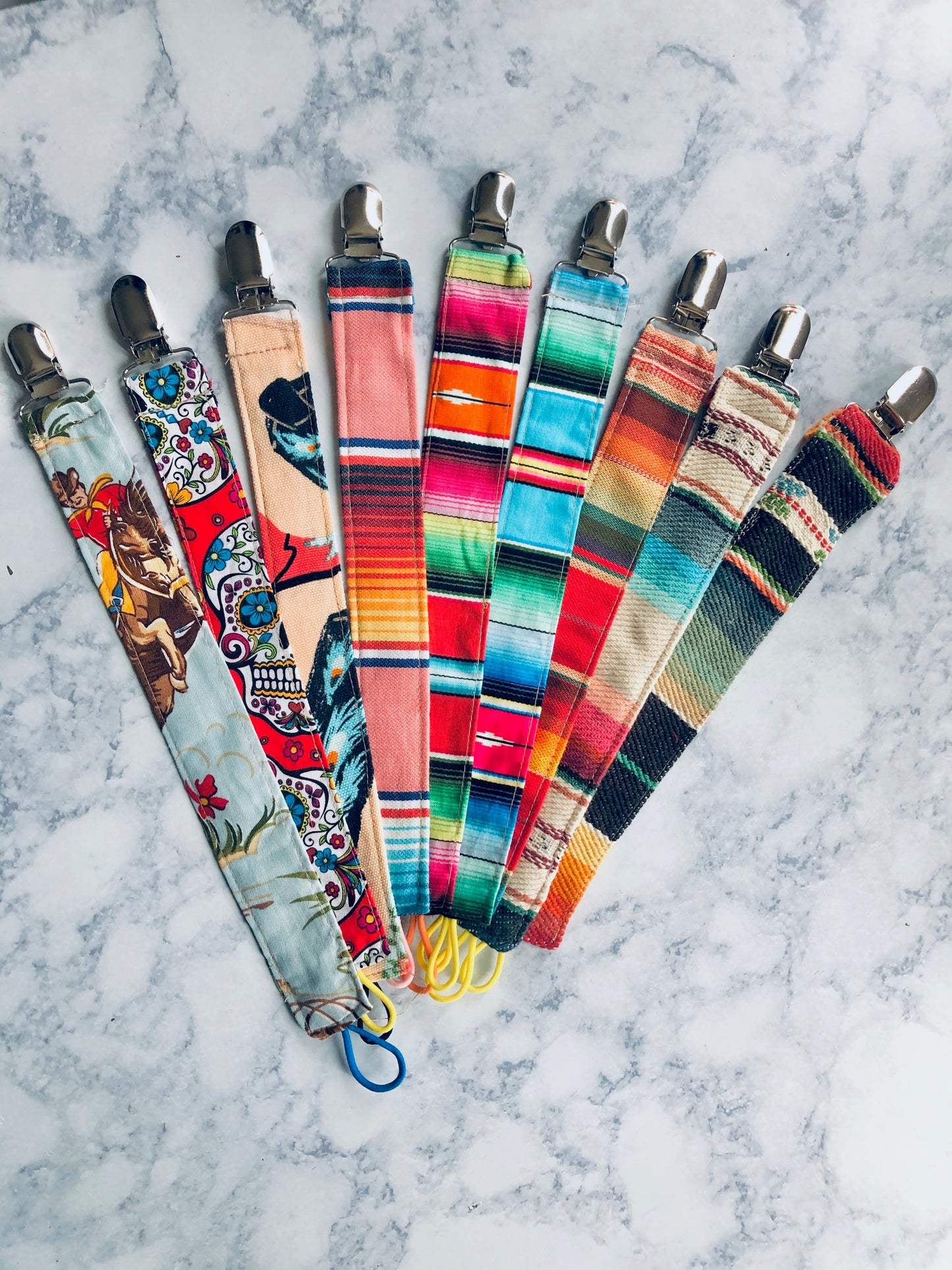 Serape Pacifier Clips