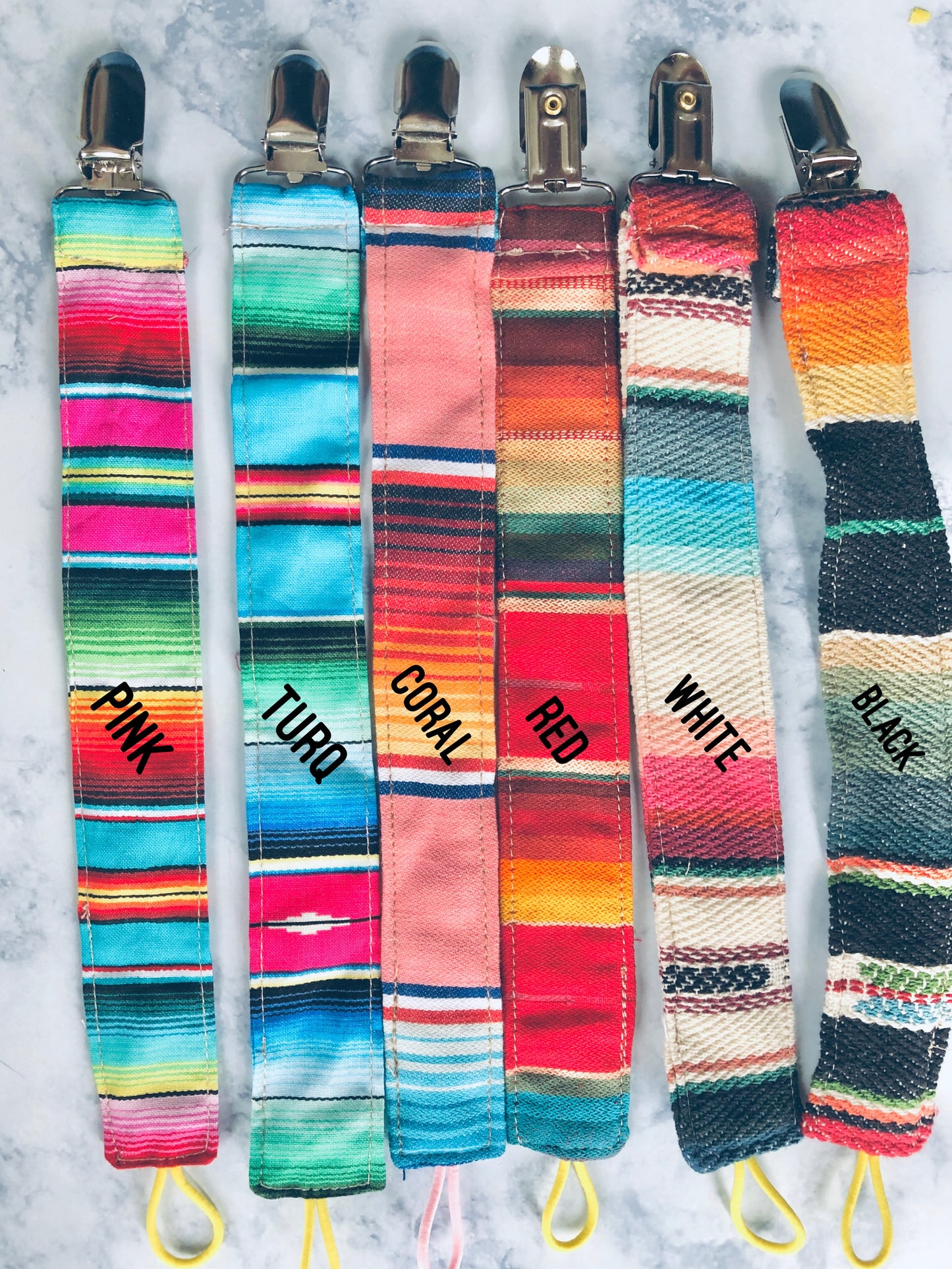 Serape Pacifier Clips