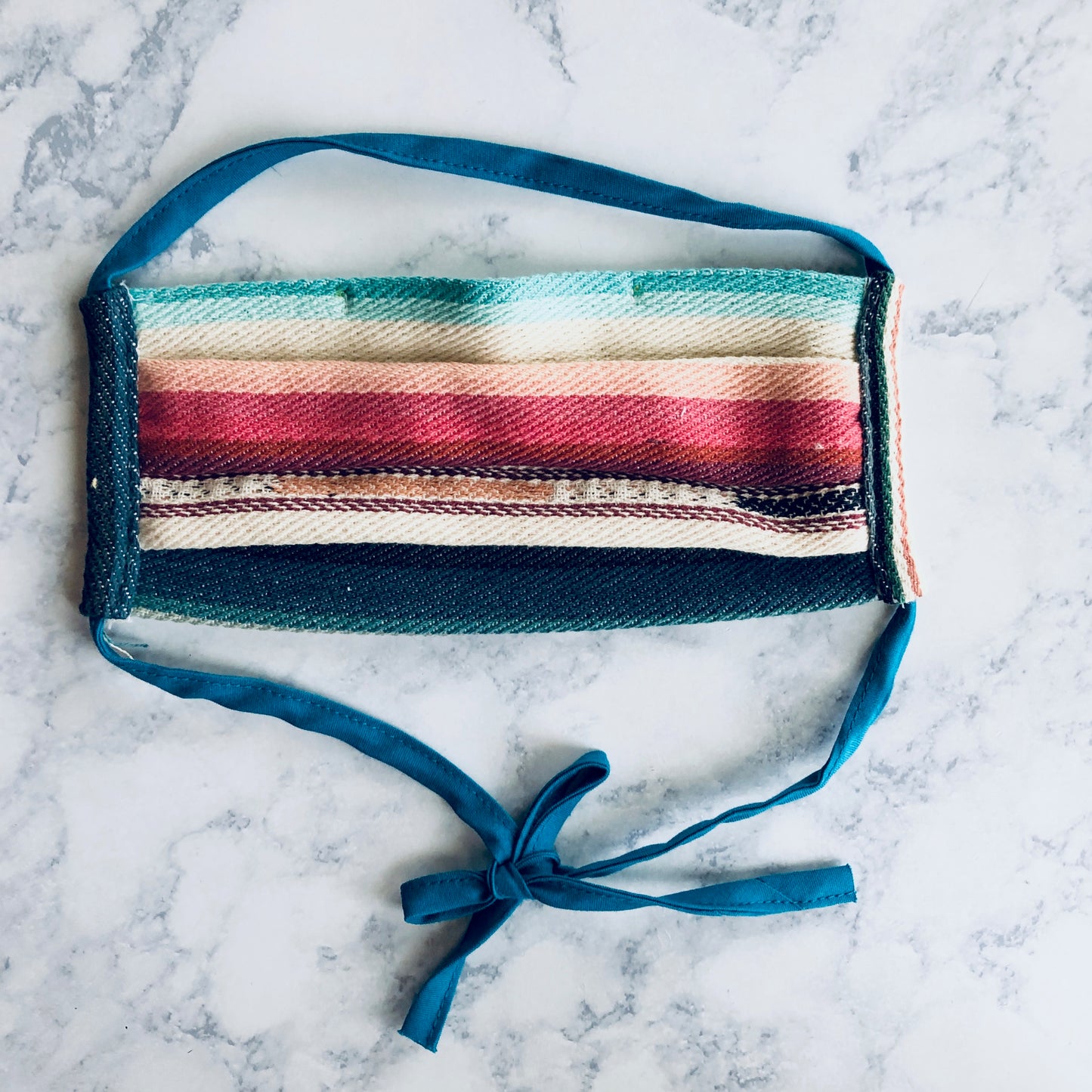 White Serape Surgical Mask with nose clip, Adult Face Mask