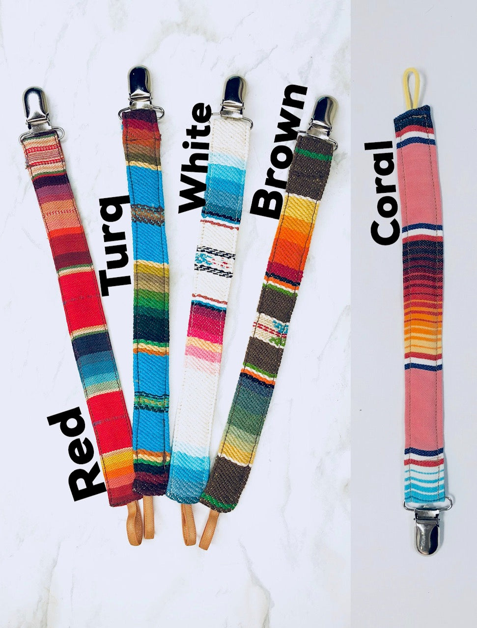 Serape Pacifier Clips