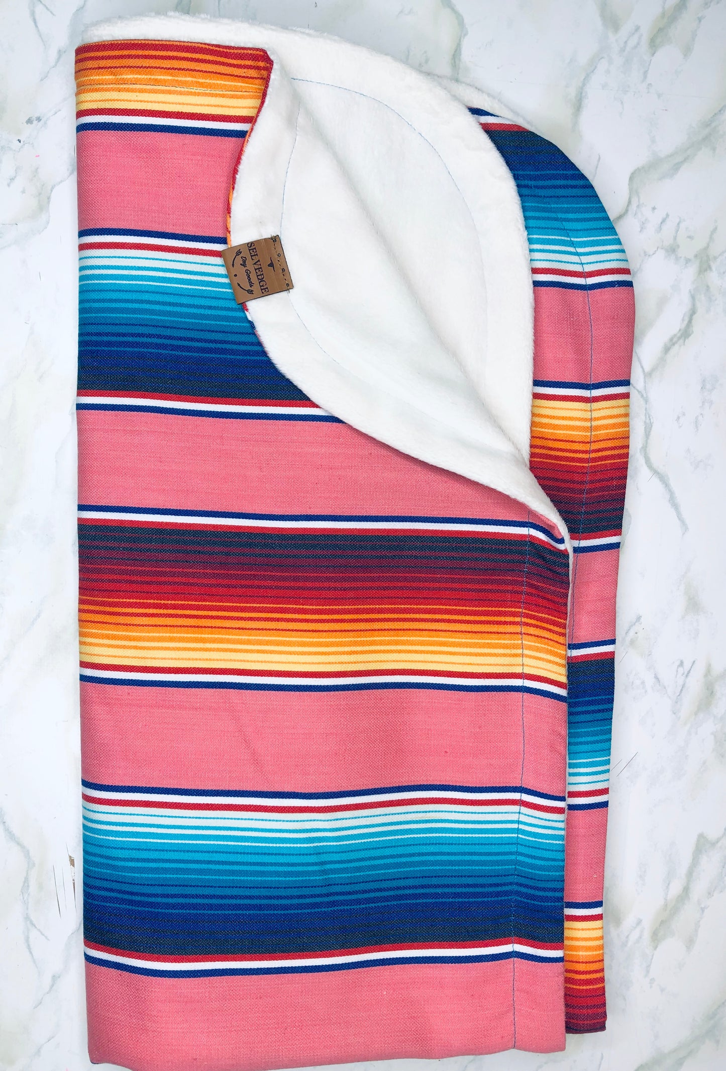 Coral Serape Baby Blanket