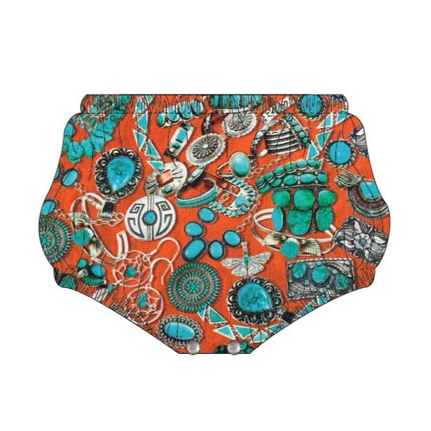 Turquoise Jewelry Baby Bubble / Diaper Cover