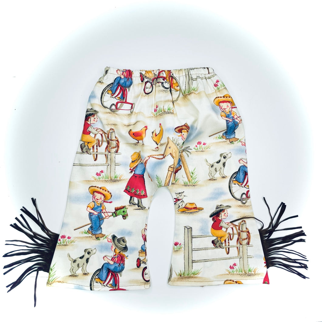 Little Cowgirl Bell Bottoms with Fringe